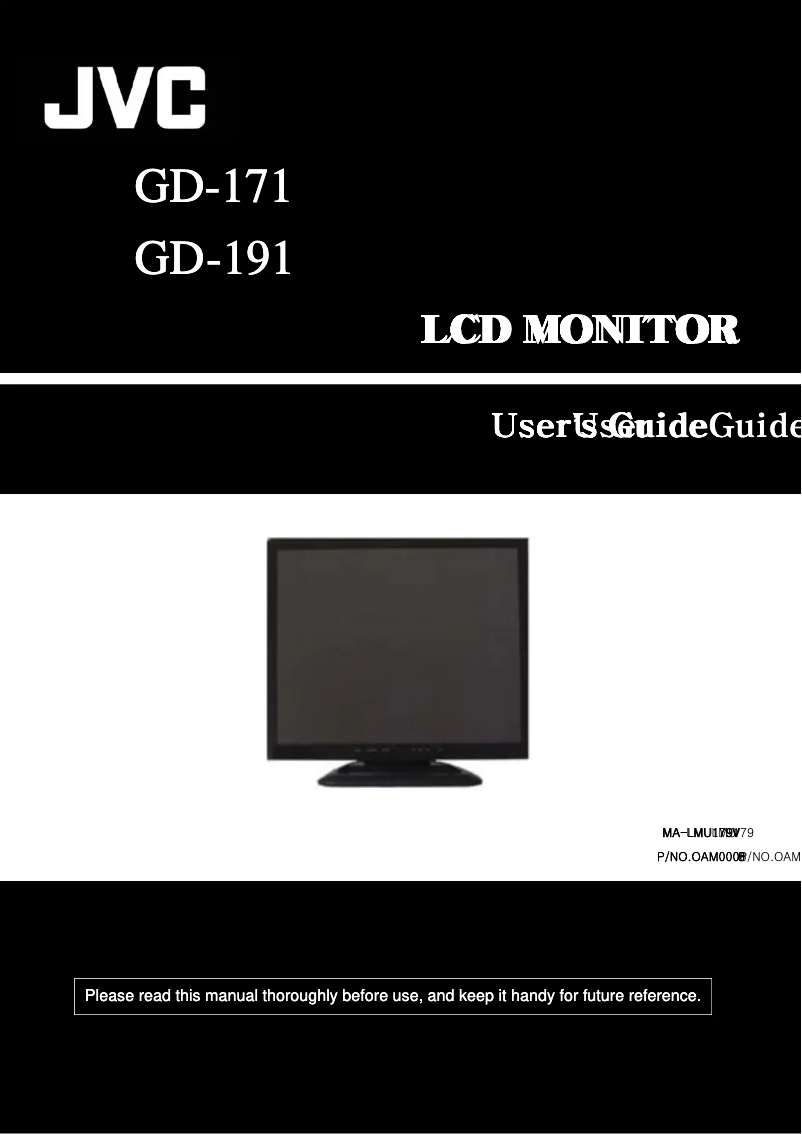 Page n°1 - Manuel utilisateur JVC GD-171