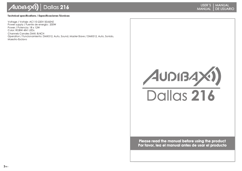 Image de la première page du manuel de l'appareil Dallas 216