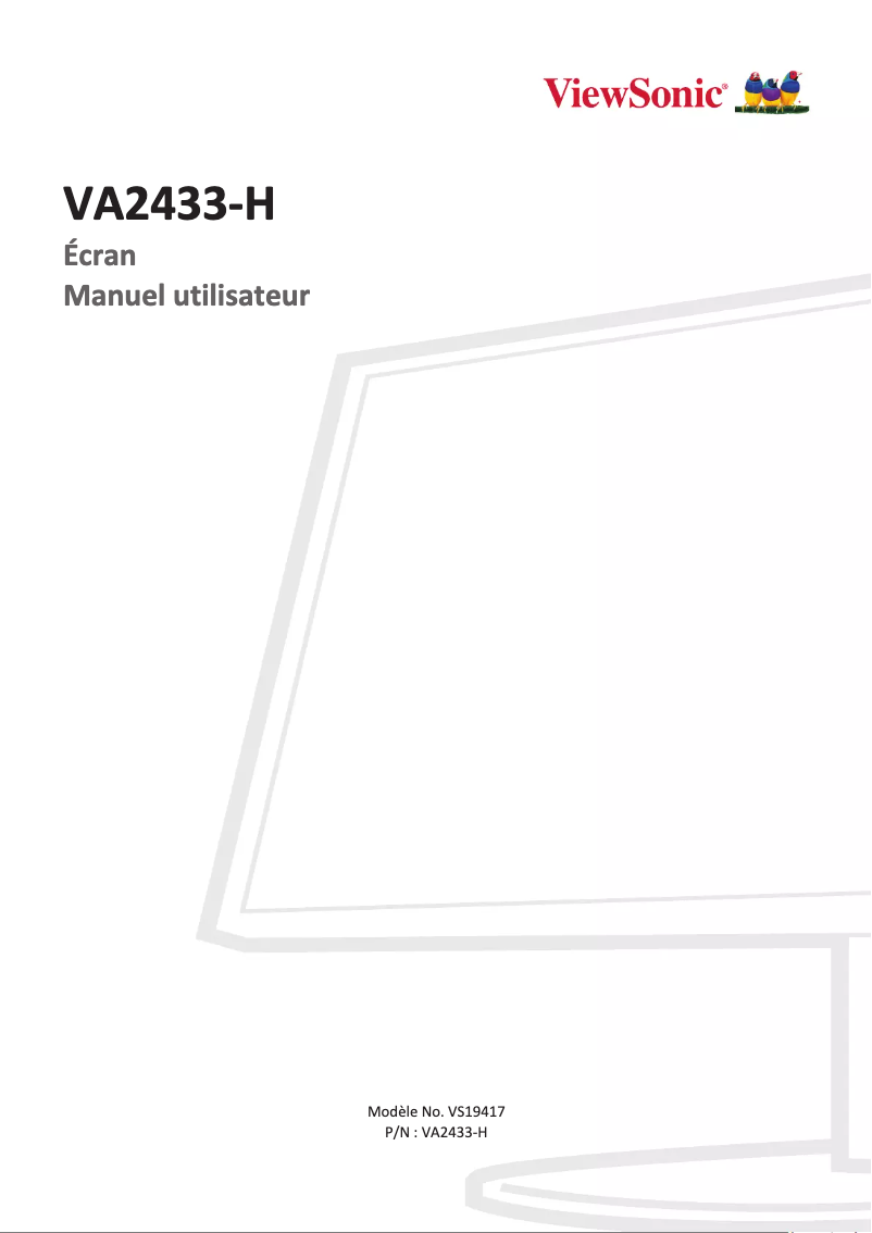 Page 1 de la notice Manuel utilisateur Viewsonic VA2433-h