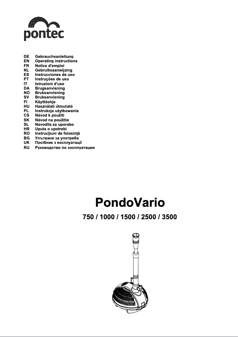 Page n°1 - Manuel utilisateur Pontec PondoVario 750
