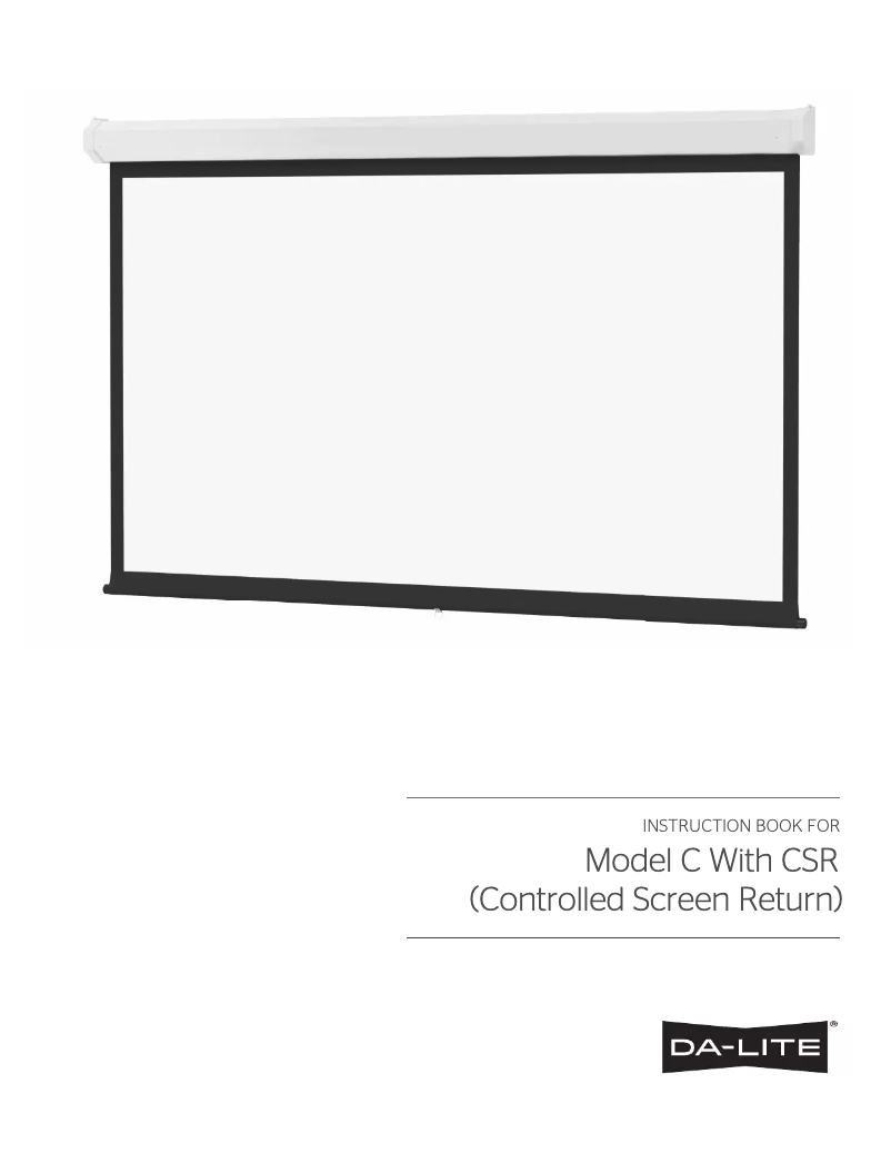 Page n°1 - Manuel utilisateur Da-Lite Model C 85414