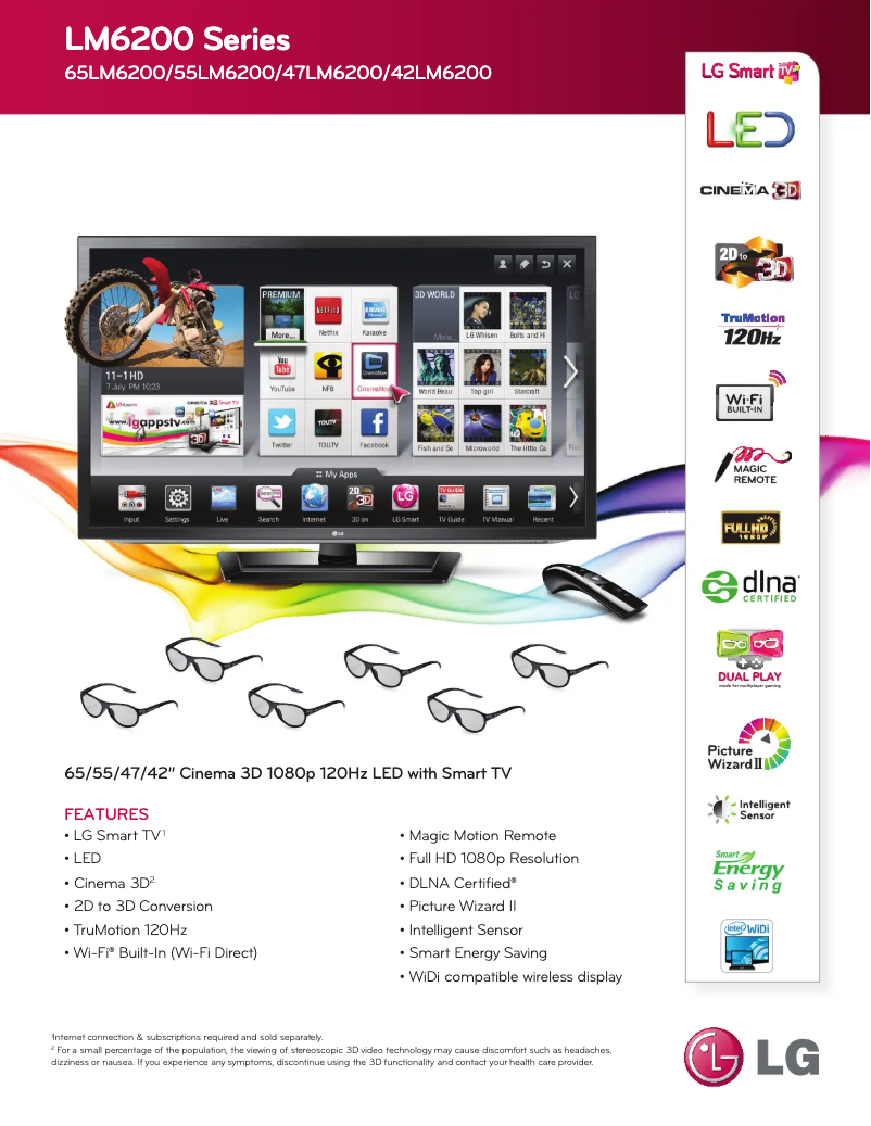 Image de la première page du manuel de l'appareil 55LM6200