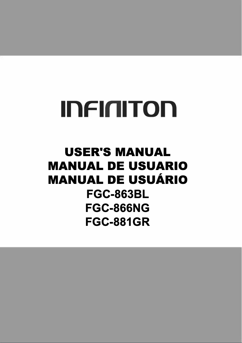 Page 1 de la notice Manuel utilisateur Infiniton FGC-863BL
