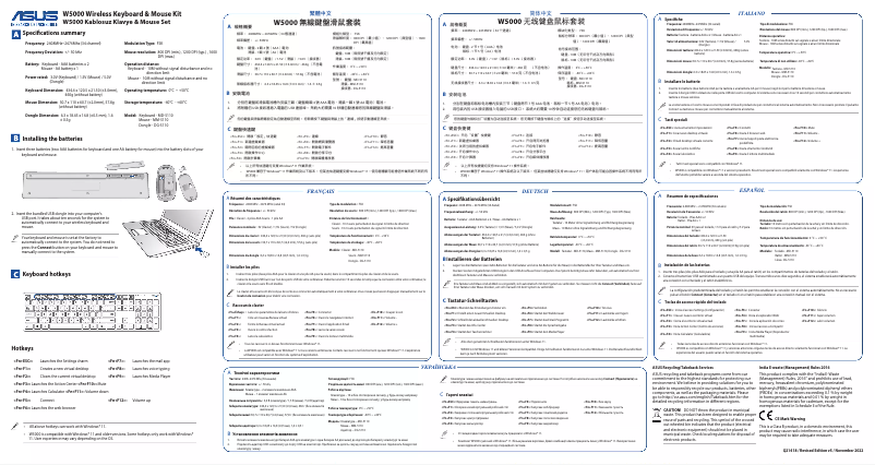 Page n°1 - Manuel utilisateur Asus W5000