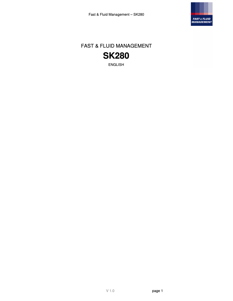 Page 1 of the manual User Manual Fast & Fluid SK280