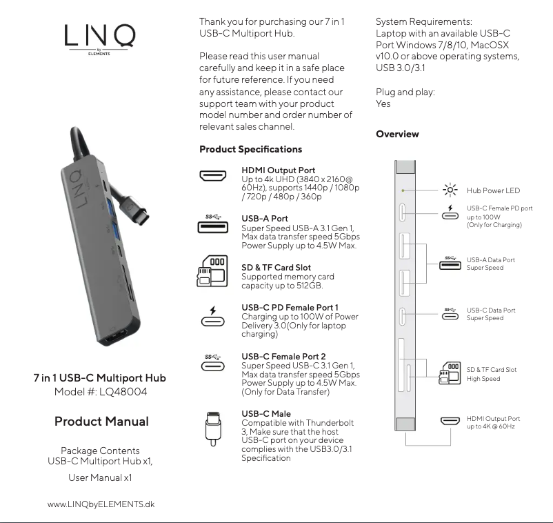 Page n°1 - Manuel utilisateur Linq LQ48004