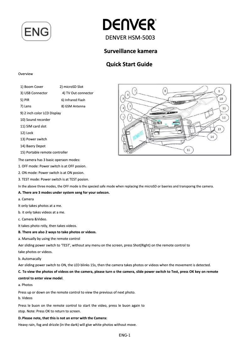 Image de la première page du manuel de l'appareil HSM-5003