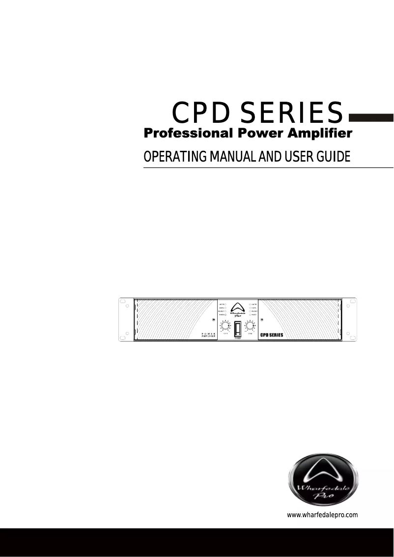 Page n°1 - Manuel utilisateur Wharfedale CDP 1600