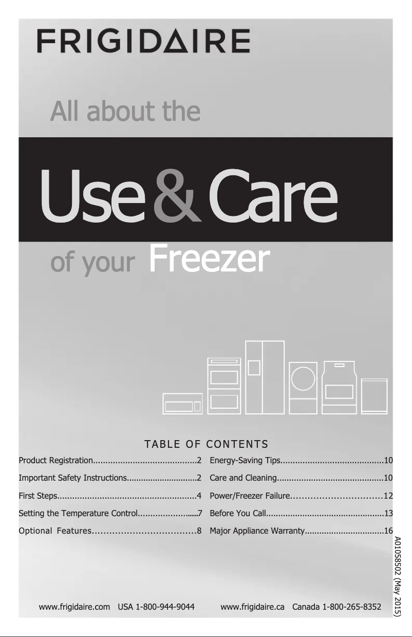 Page n°1 - Manuel utilisateur Frigidaire FFFC22M6QW