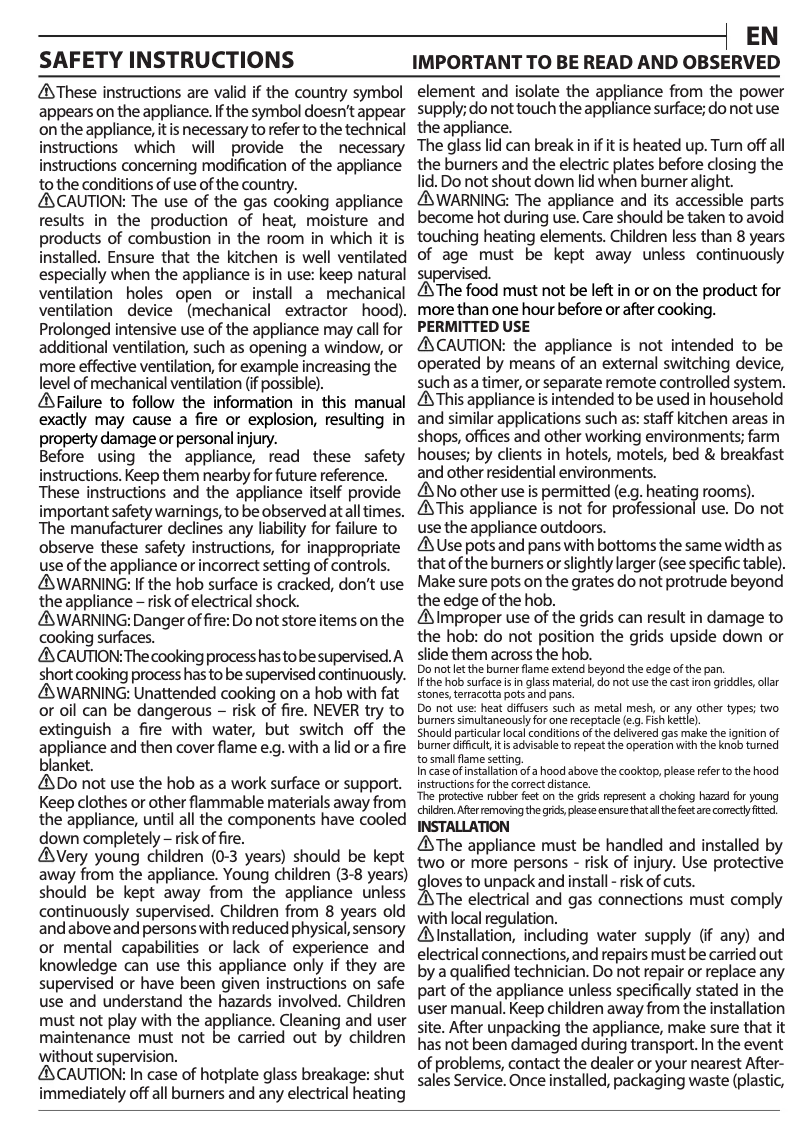 Page 1 de la notice Manuel d'utilisation et d'entretien Hotpoint HAGD 72S/MR