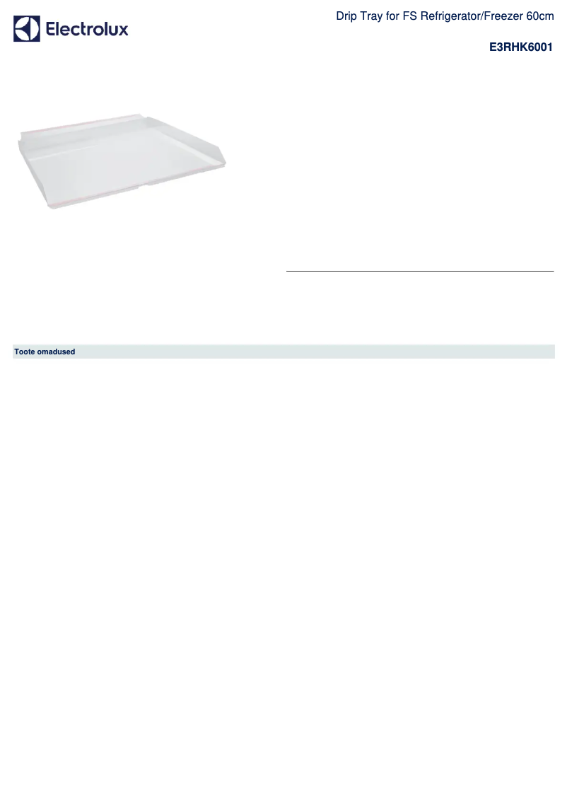 Page n°1 - Manuel utilisateur AEG E3RHK6001