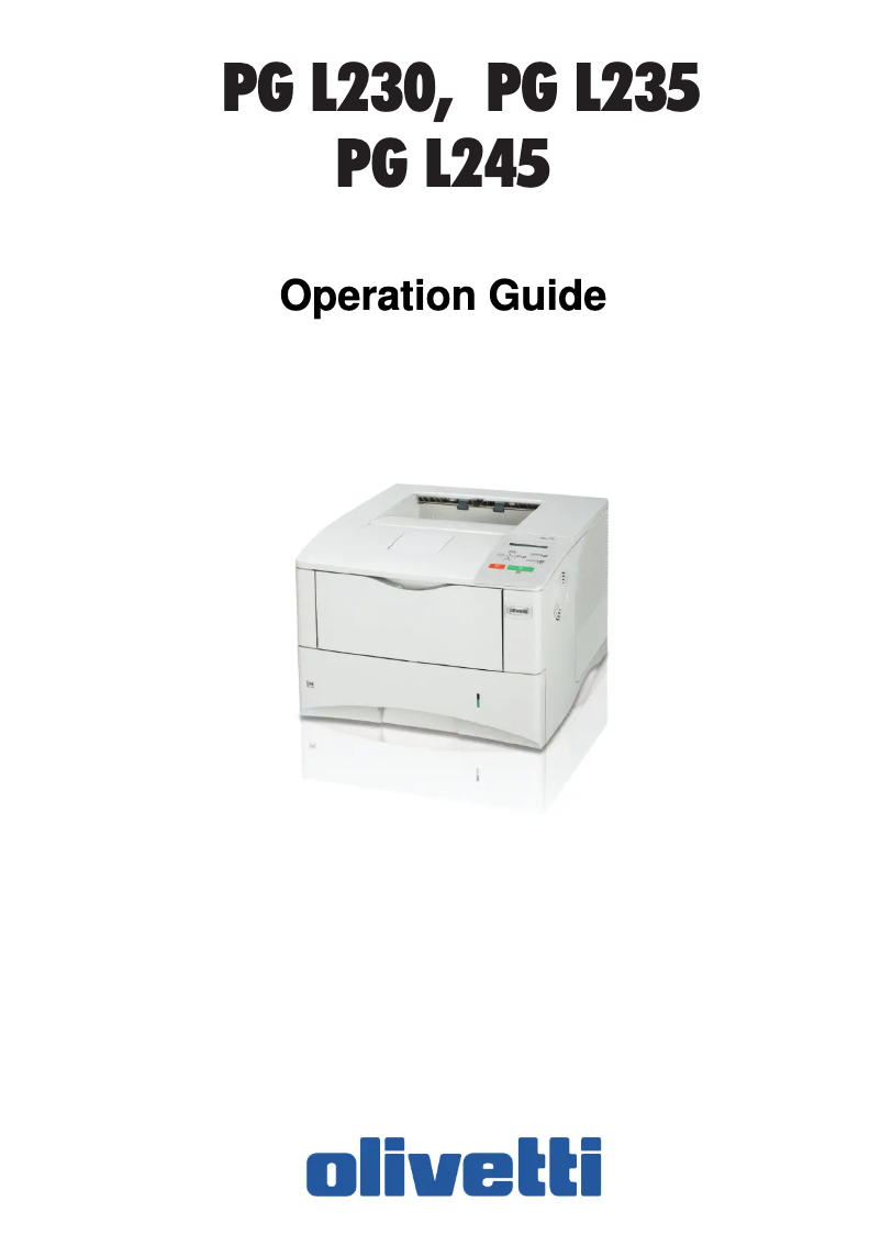 Image de la première page du manuel de l'appareil PG L245