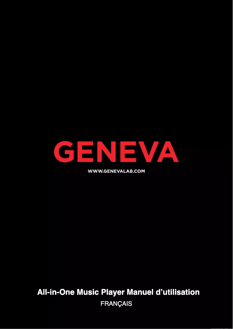 Page 1 de la notice Manuel utilisateur Geneva DeCon