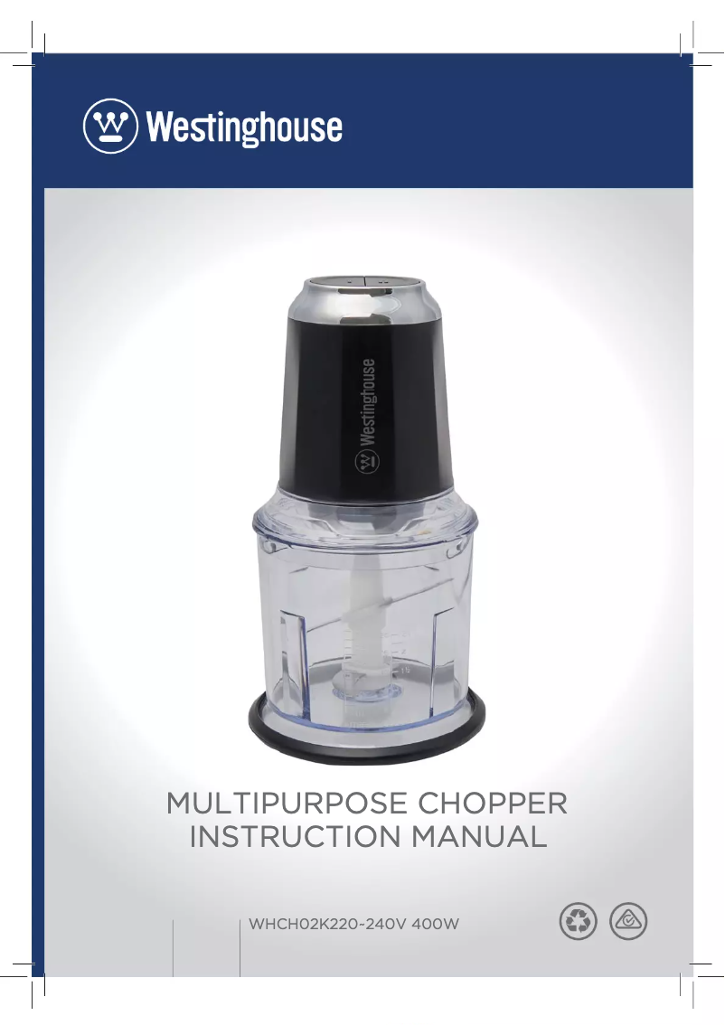 Page 1 de la notice Manuel utilisateur Westinghouse WHCH02K