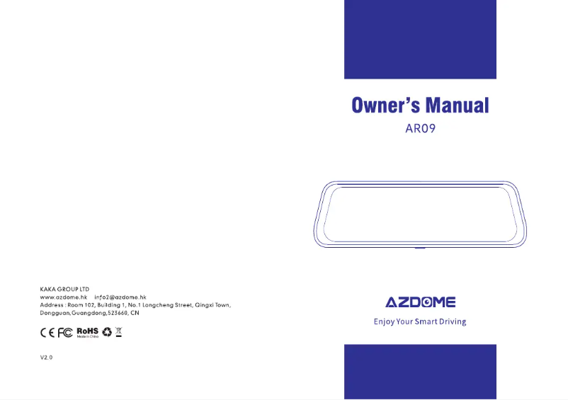 Page n°1 - Manuel utilisateur AZDome AR09