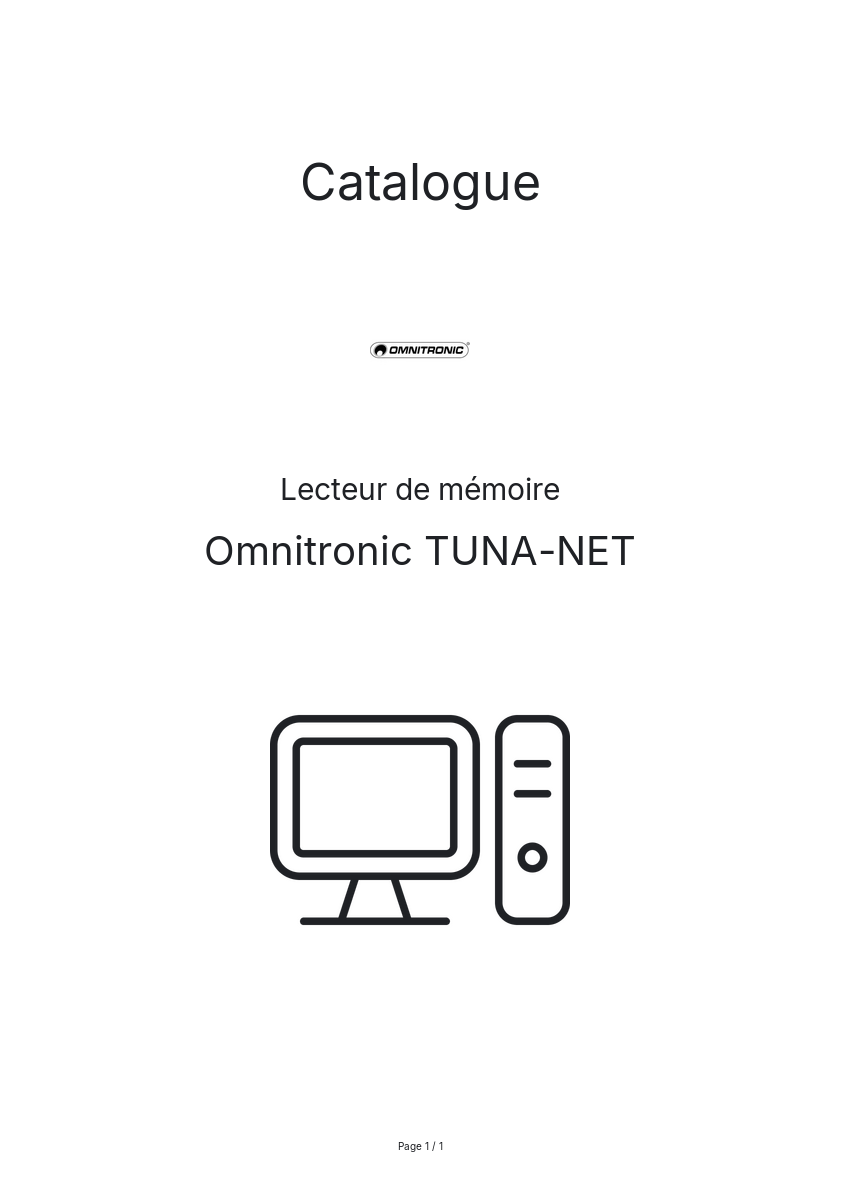 Page n°1 - Catalogue Omnitronic TUNA-NET