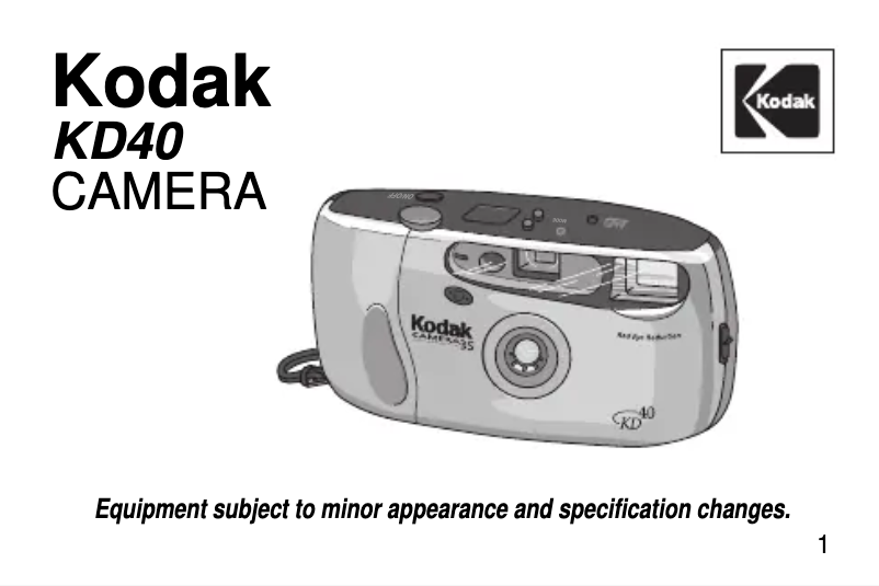 Page 1 de la notice Manuel utilisateur Kodak KD40