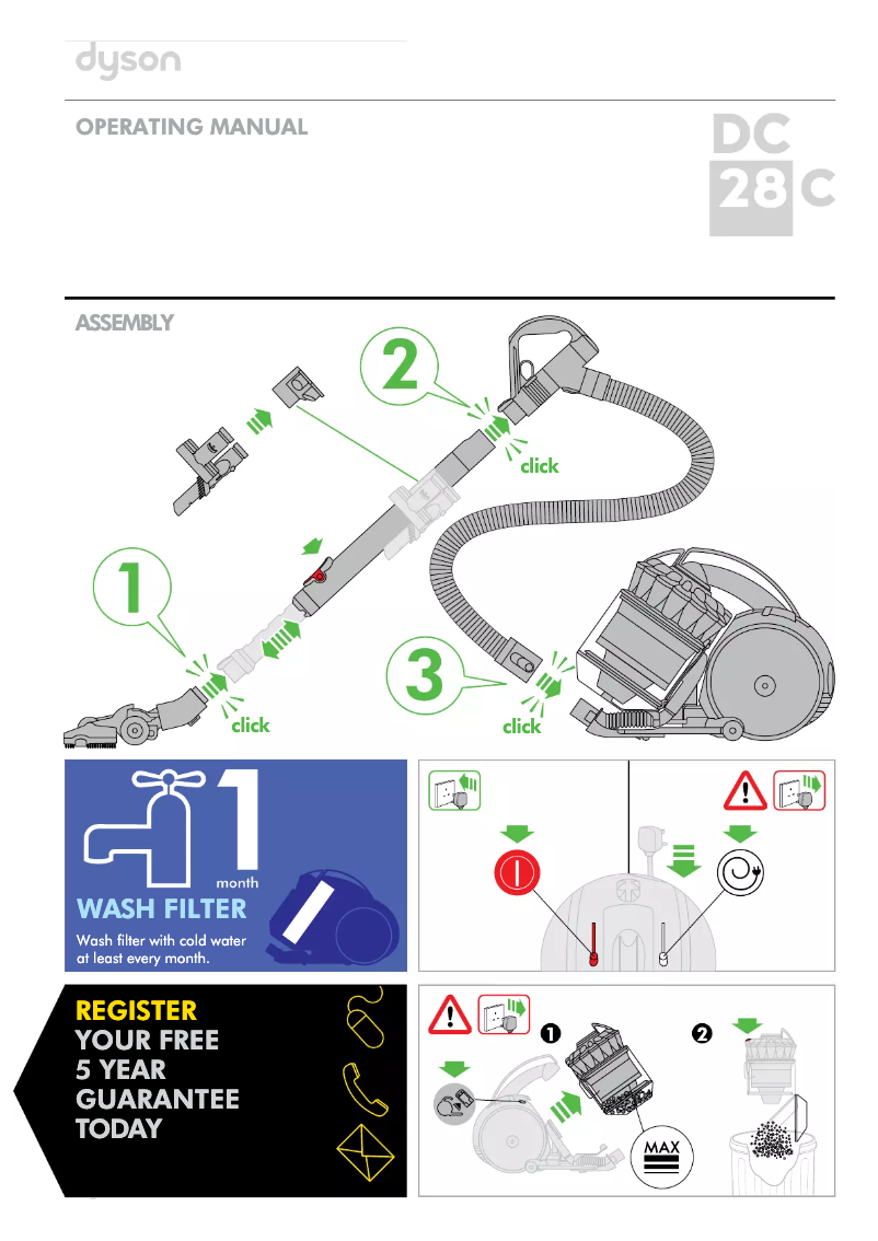 Page n°1 - Manuel utilisateur Dyson DC28c