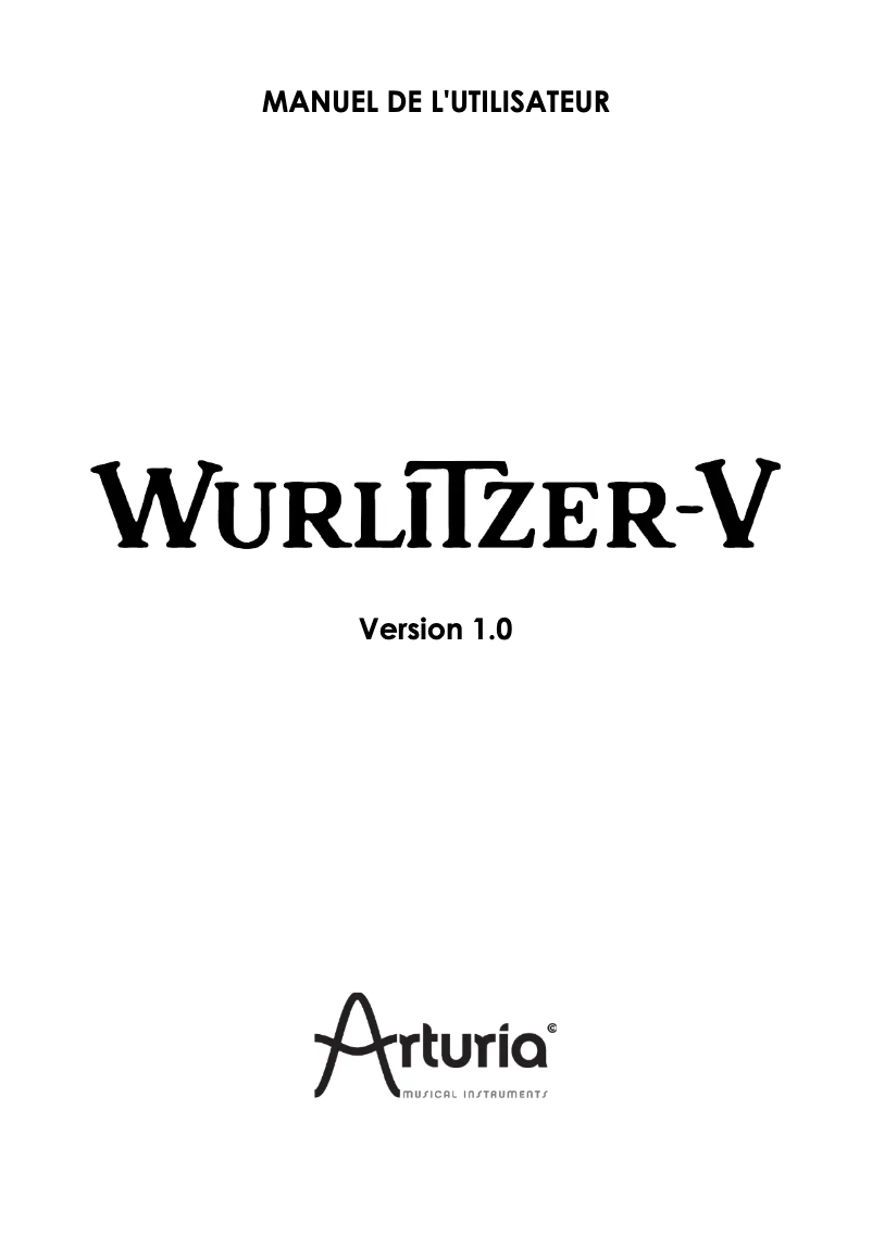 Image de la première page du manuel de l'appareil Wurli V