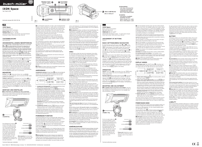 Page n°1 - Manuel utilisateur Busch + Müller IXON Space