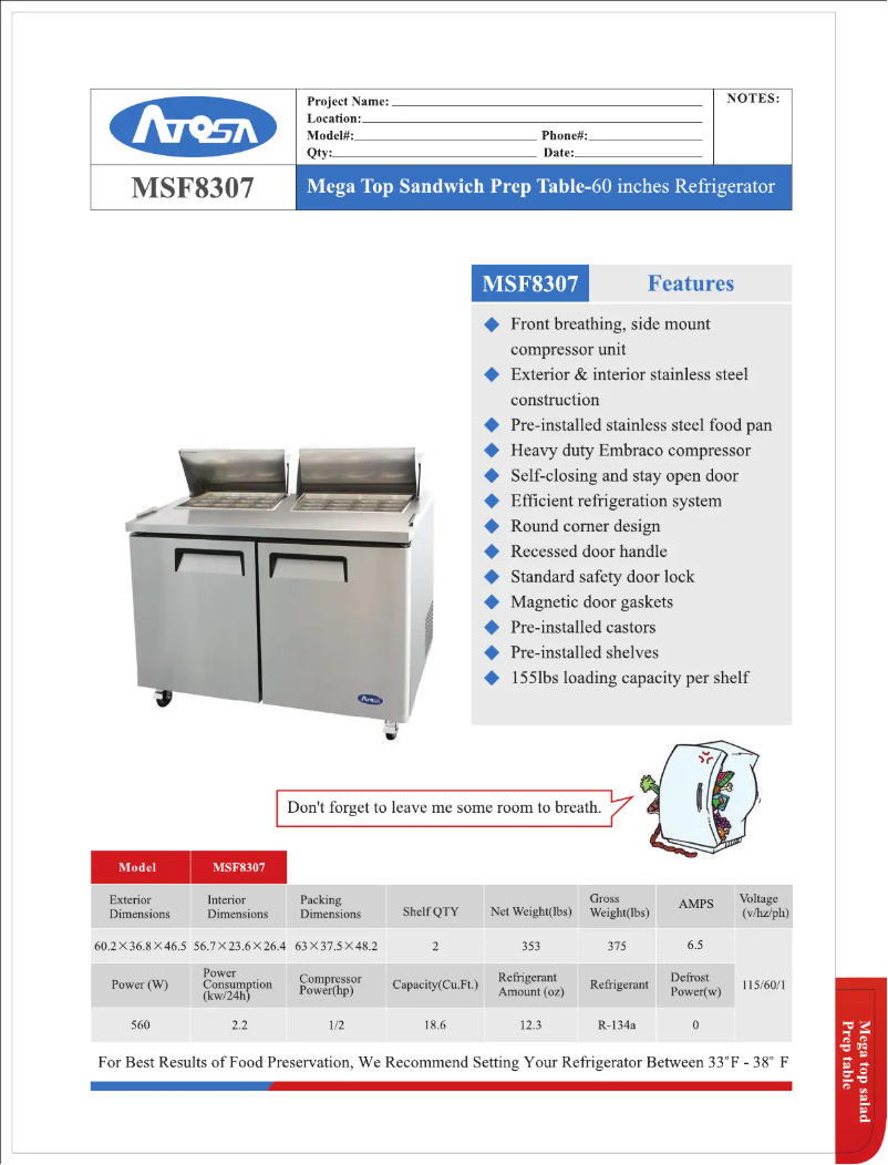 Image de la première page du manuel de l'appareil MSF8307