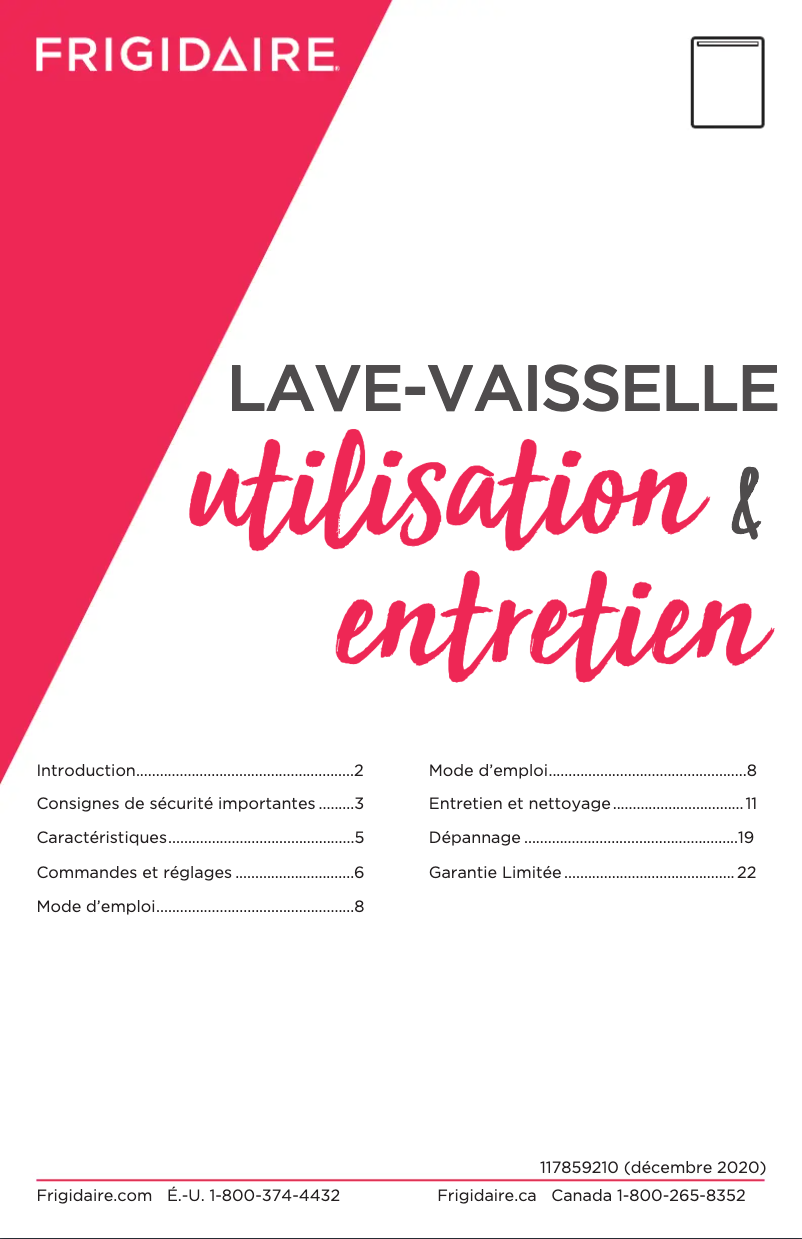 Page n°1 - Manuel utilisateur Frigidaire FGID2476SW