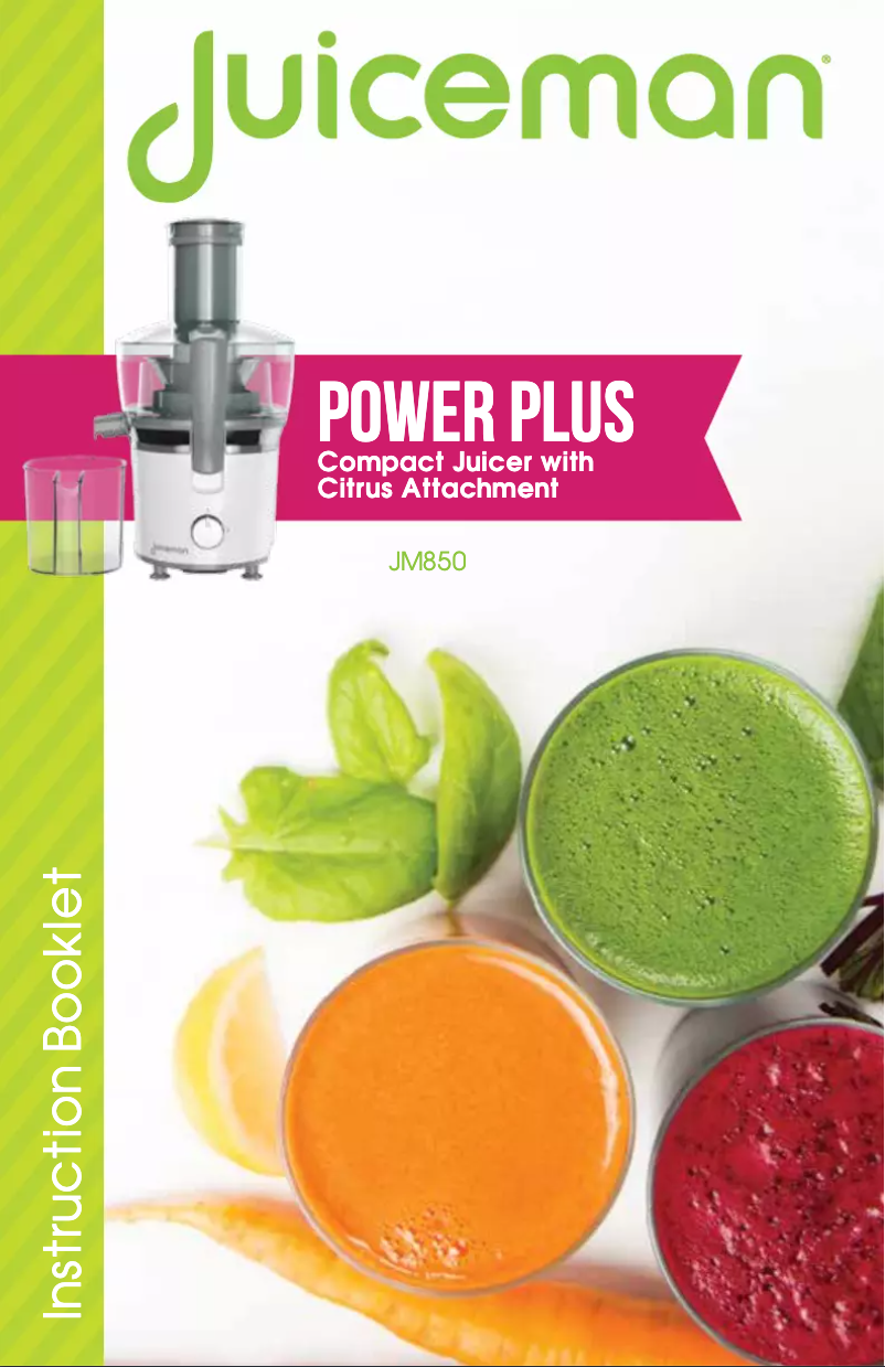 Page n°1 - Manuel utilisateur Juiceman JM850