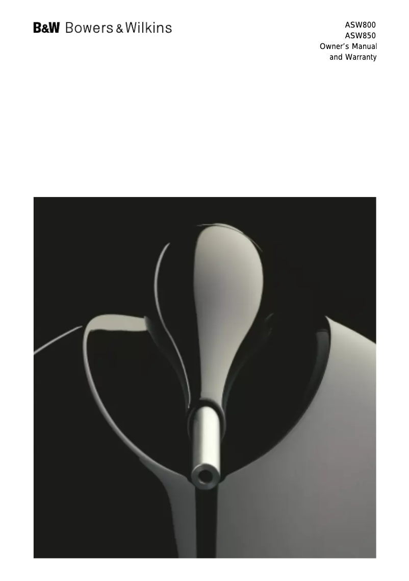 Page 1 de la notice Manuel utilisateur Bowers & Wilkins ASW800