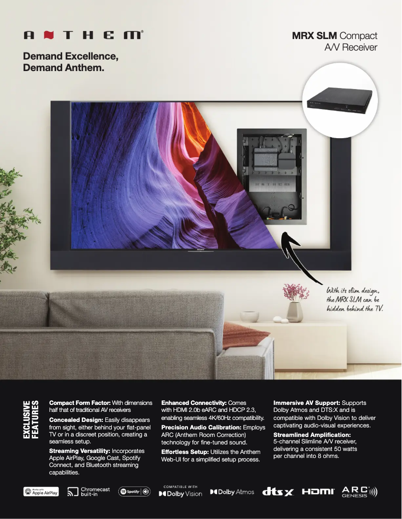 Page 1 de la notice Fiche technique Anthem MRX SLM