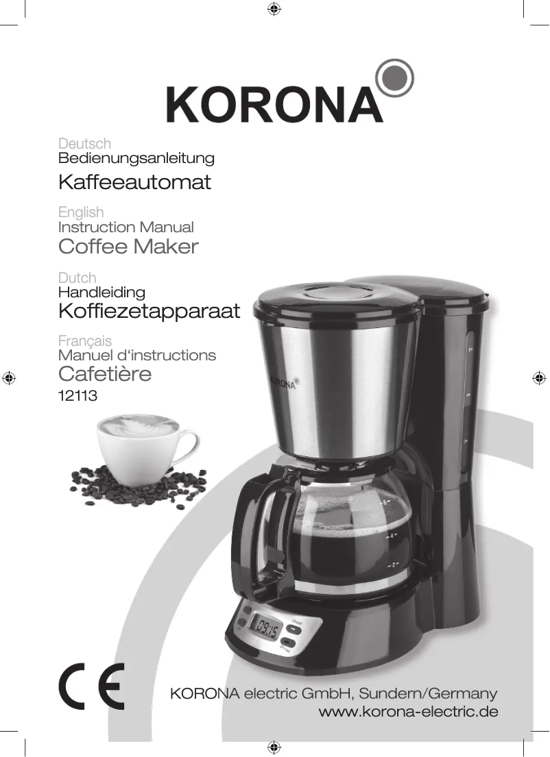 Page n°1 - Manuel utilisateur Korona 12113