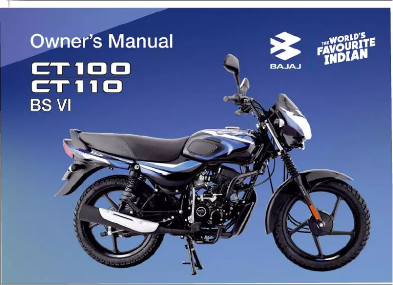 Page 1 de la notice Manuel utilisateur Bajaj CT 100