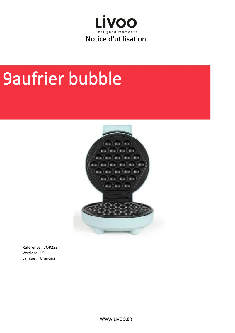 Page n°1 - Manuel utilisateur Livoo DOP233