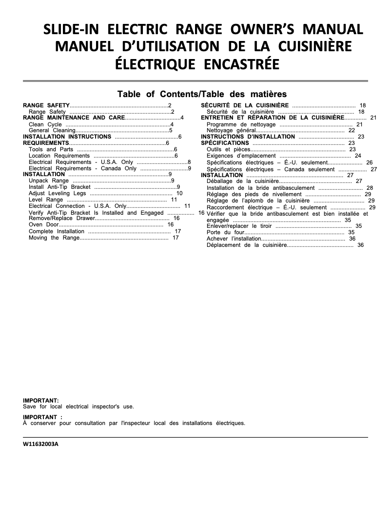 Page 1 de la notice Manuel utilisateur Maytag MES8800PZ