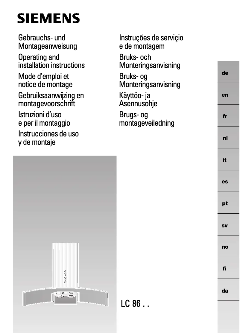 Page 1 de la notice Manuel utilisateur Siemens LC86950
