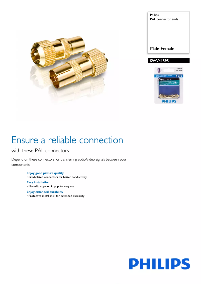 Page 1 de la notice Brochure Philips SWV4159S