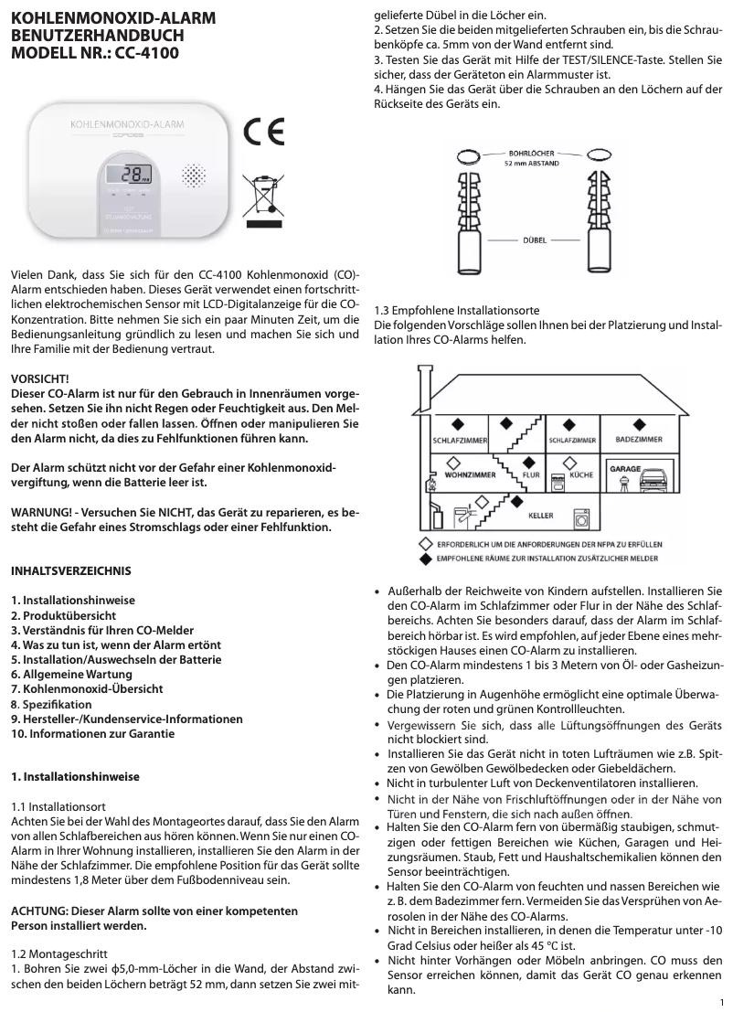 Image de la première page du manuel de l'appareil CC-4100