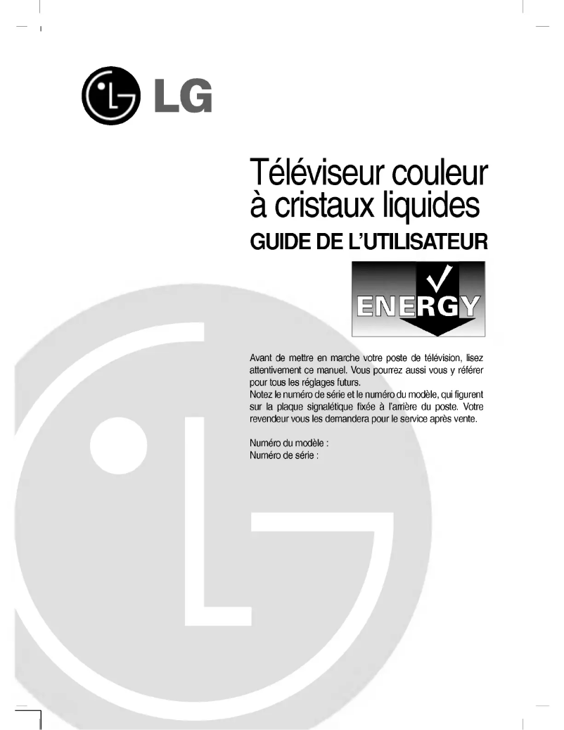 Page n°1 - Manuel utilisateur LG RZ-20LA70
