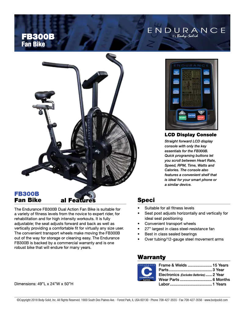 Page n°1 - Fiche technique Body-Solid Endurance FB300B