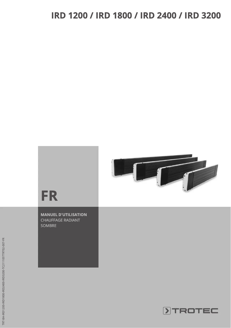 Page n°1 - Manuel utilisateur Trotec IRD 1200