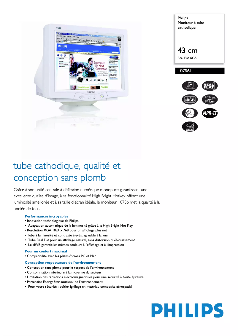 Page n°1 - Fiche technique Philips 107S61