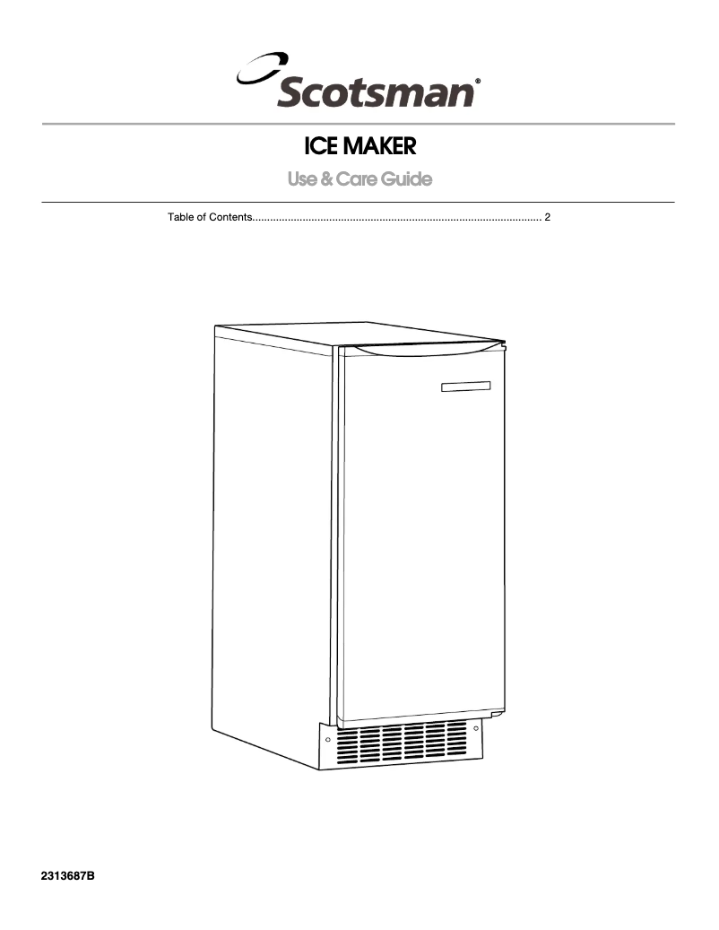 Page 1 de la notice Manuel utilisateur Scotsman CS0415