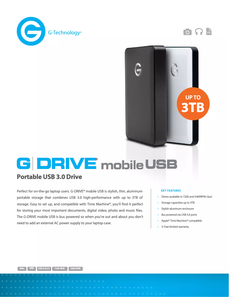 Image de la première page du manuel de l'appareil G-Drive Mobile USB