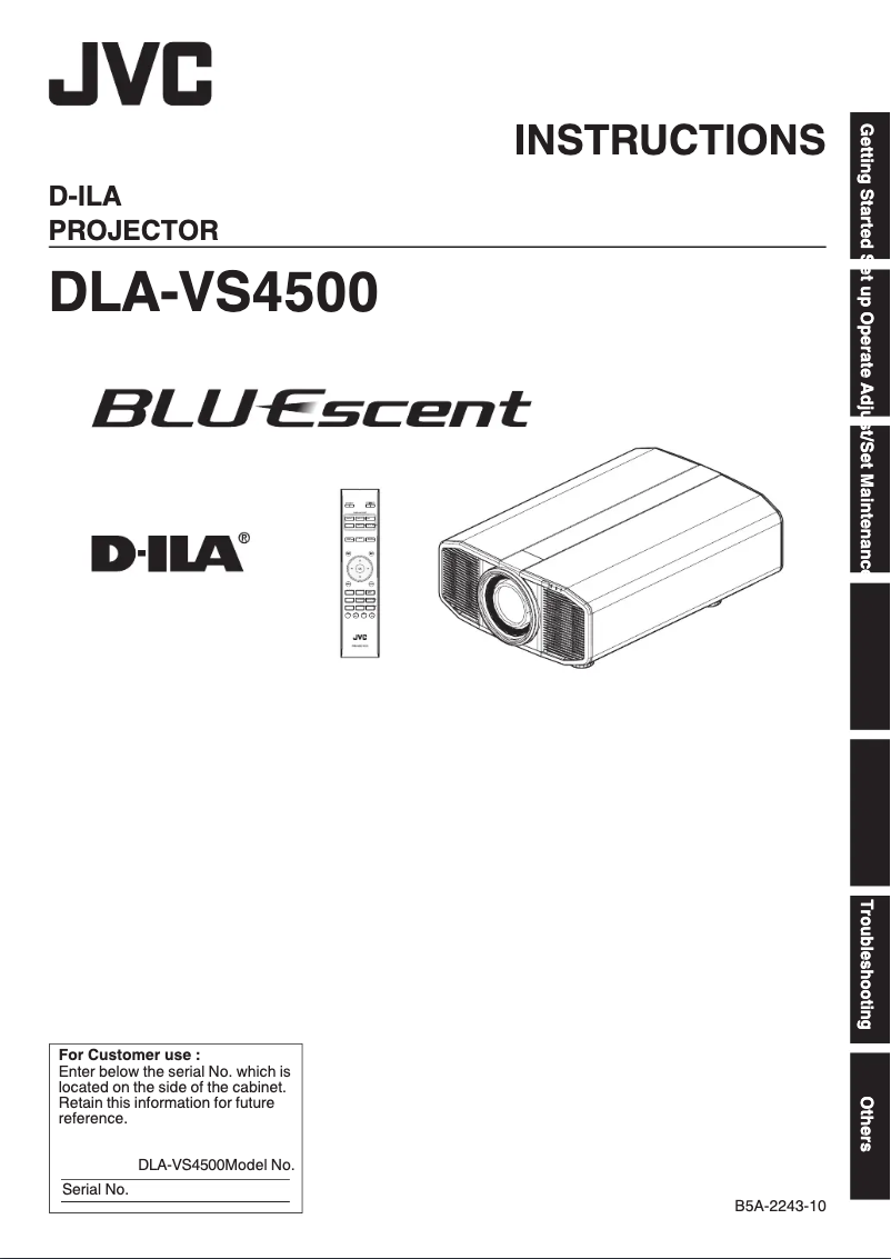 Image de la première page du manuel de l'appareil DLA-VS4500