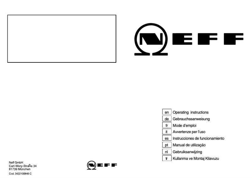 Page 1 de la notice Manuel utilisateur Neff T2526N0