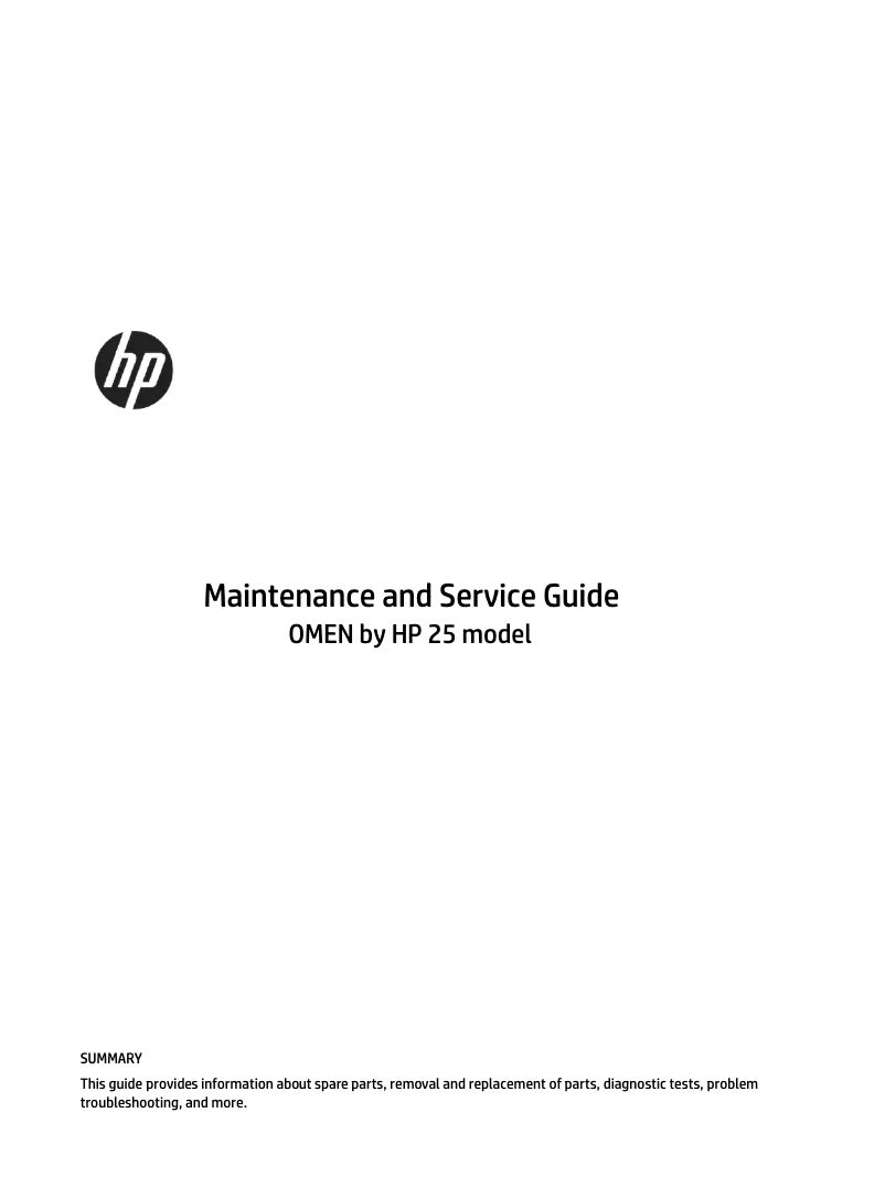 Image de la première page du manuel de l'appareil Omen 25