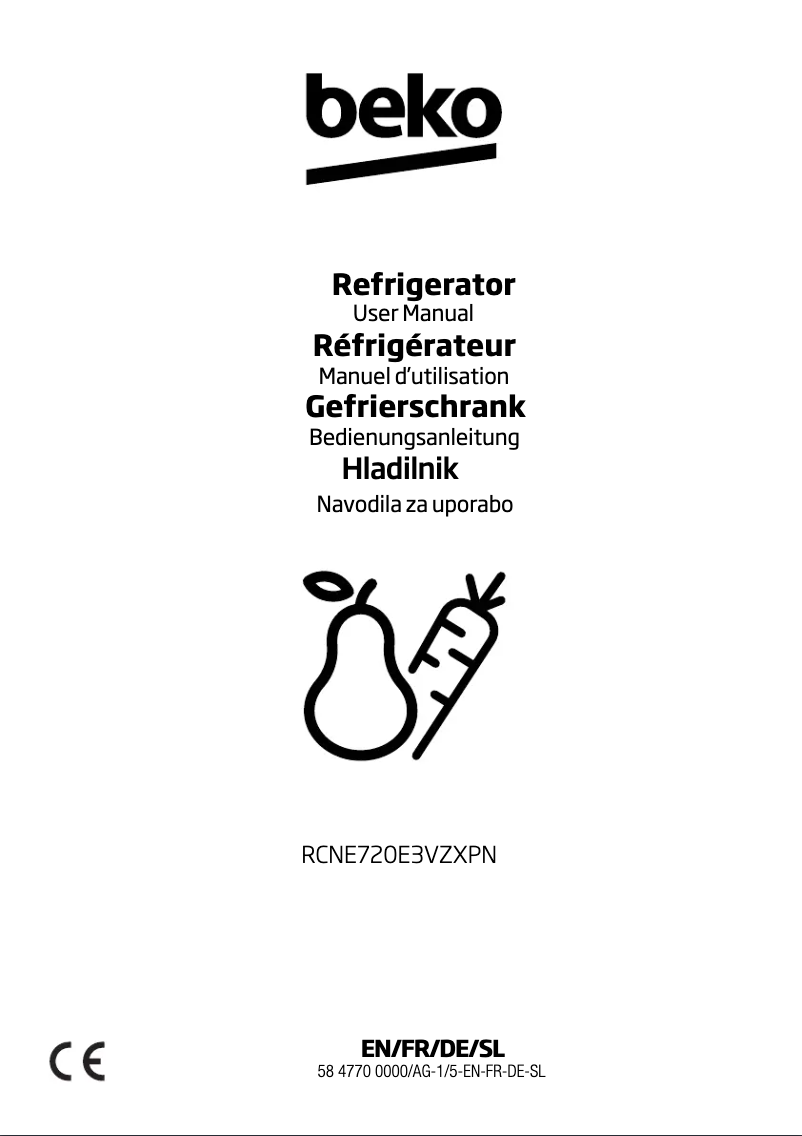 Page n°1 - Manuel utilisateur Beko RCNE720E3VZXPN