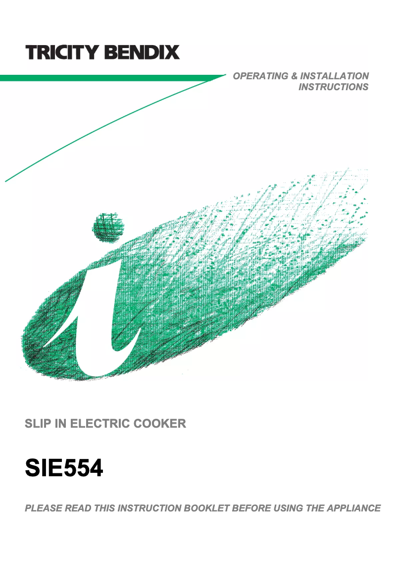 Page n°1 - Manuel utilisateur Tricity Bendix SIE554W