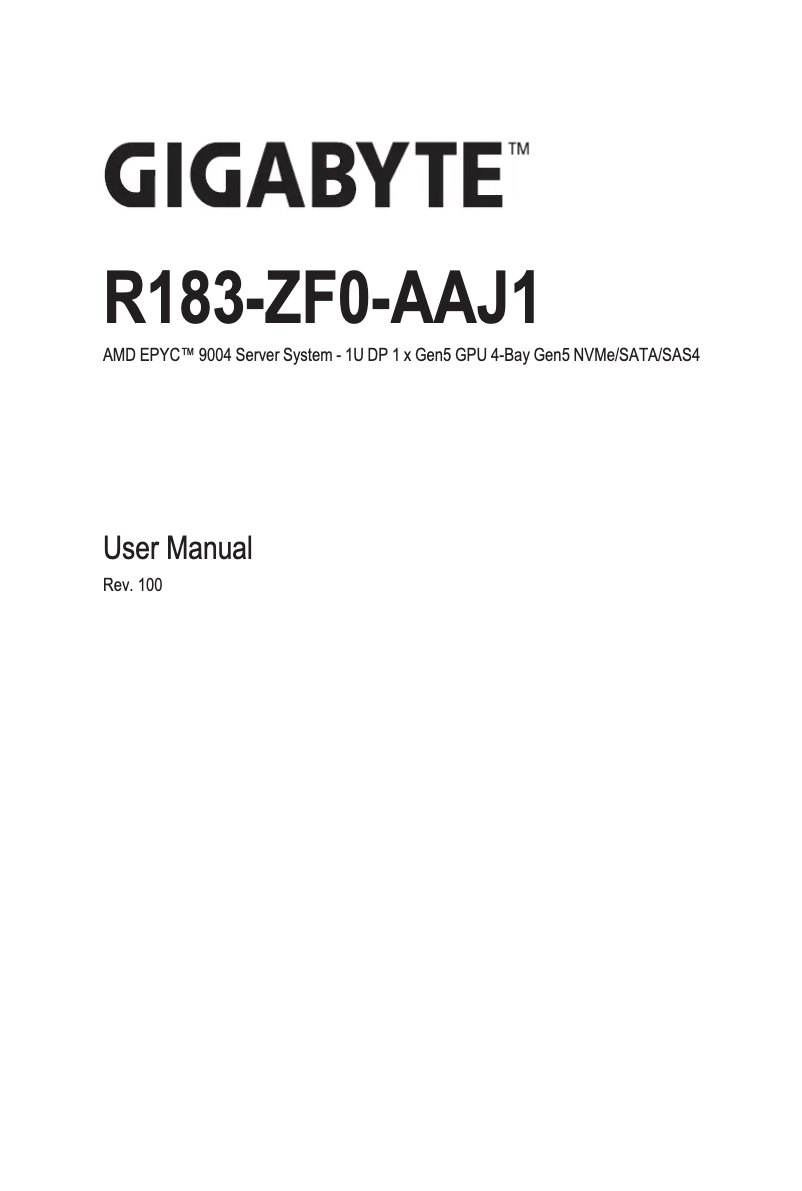 Image de la première page du manuel de l'appareil R183-ZF0