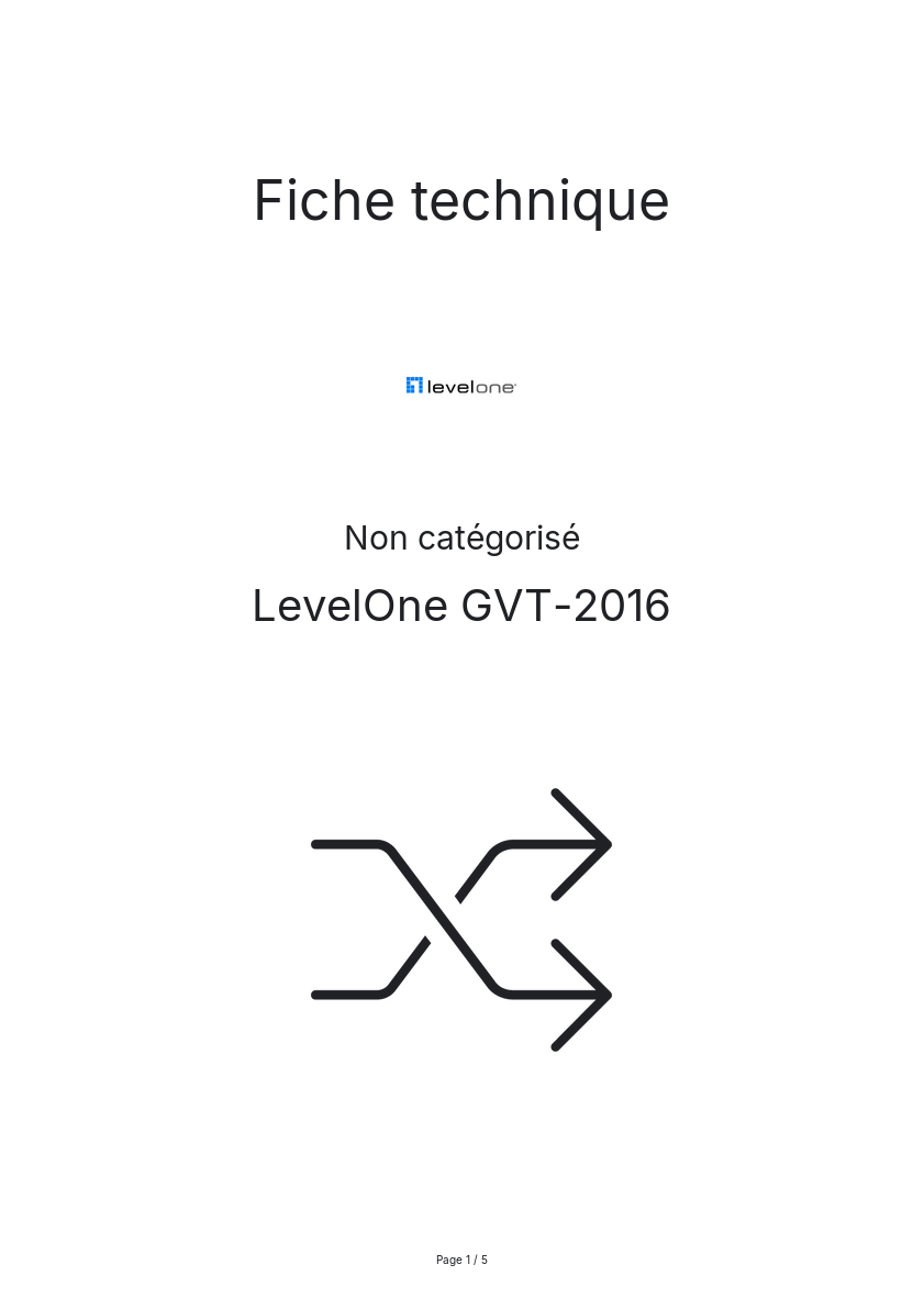 Page n°1 - Fiche technique LevelOne GVT-2016