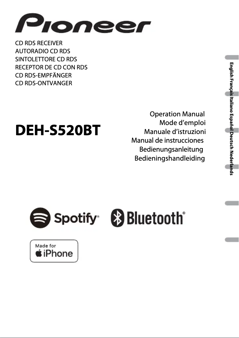 Page n°1 - Manuel utilisateur Pioneer DEH-S310BT